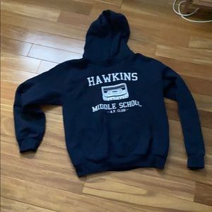 navy stranger things hoodie
